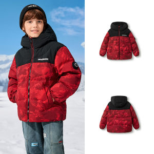 Balabala | Barbarbar Childrens down Jacket Boys Winter Warmth Protection Outerwear Polyester Fiber Zipper Closure Hooded Duck down Filling