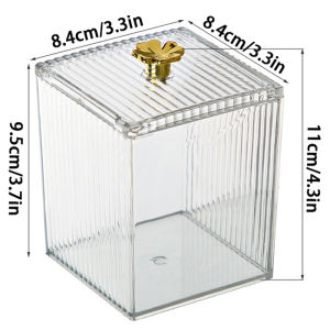 Square Bathroom Cosmetic Storage Box for Cotton Puffs and Swabs Arrangement