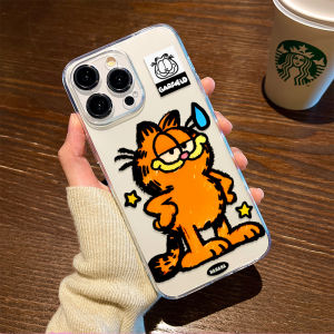 Furry Garfield Cat Cartoon Silicone Phone Case for  17/16 15 Cute 14Plus Womens New 13PRO MAX Transparent 12Mini Mens Air XR