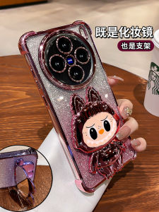 Vivox100 Series Phone Case with Mirror And Stand Silicone Protective Cover Full Lens Protection Cute Female Design Eco-friendly