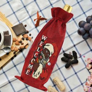 other | 1 Piece Diamond Painting set wine bag Christmas pattern linen Material suitable for table Decoration or Christmas gifts