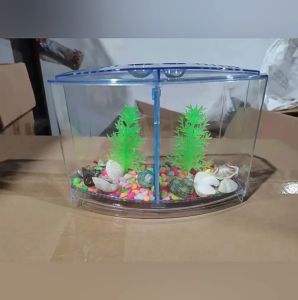 Bể Cá Betta Mini Hồ Cá Mini Để Bàn Bằng Nhựa Cao Cấp Bể Cá 2 Ngăn Bằng Nhựa Mica Trong Suốt Đẹp Mắt