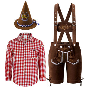 Boys Oktoberfest Costume Suspenders Toddler Kids German Munich Bavarian Lederhosen Beer Festival Carnival Halloween Fancy Party