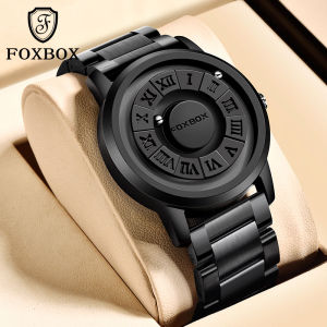 LIGE Sub Merek FOXBOX Jam Tangan Pria Tahan Air Jam Tangan Kuarsa Manik-manik Bergulir Kreatif Jam Tangan untuk Pria + Kotak