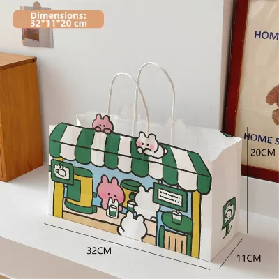 ZHENTAIYUAN | Cute Rabbit Pattern Paper Shopping Bag