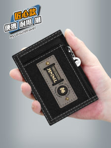 กระเป๋าสตางค์ผ้าใบสามพับใบเล็กแบบสั้นสำหรับผู้ชายกระเป๋าใส่บัตรมีซิปสำหรับนักเรียนกระเป๋าใส่เหรียญกระเป๋าผ้าใส่เงินสำหรับเด็กนักเรียนประถมและมัธยม