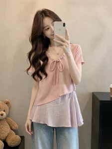 Slimming Fashionable Womens Fake Two-piece Blouse