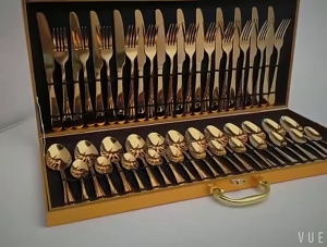 【COD- 24-hour Delivery 】48pieces Gold Spoon and Fork Set High Quality Wedding gifts birthday gifts family sets