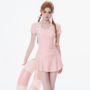 Bộ Đồ Bơi Liền Thân Phong Cách Mới 2025 Màu Hồng Ballet Dress Phong Cách Tươi Mới Thu Nhỏ Cho Bé Gái Đi Du Lịch Suối Nước Nóng