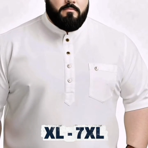 baju koko kurta pakistan dewasa lengan perempat pria bahan toyobo jumbo 8XL super premium - Koko Kurtha Modern dengan Bahan Katun Toyobo ASLI (Original)