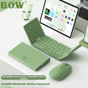 B.O.W | Bluetooth Foldable Keyboard and Mouse Set Multi-Device Compatible Quiet Typing