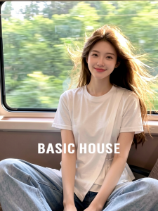 Basic House | Irregular Round Neck Short Sleeve T-Shirt for Summer