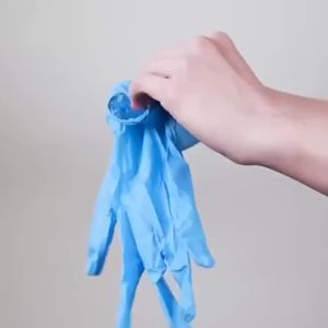 ถุงมือไนไตรสีน้ำเงินของแท้ไม่ผสมไวนิล ไม่มีแป้ง [สุดยอด] สีน้ำเงิน บรรจุ 100 ชิ้น/กล่อง