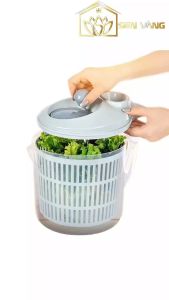 Bộ ca rổ quay rau 6L nhựa VIỆT NHẬT - Trong suốt 2 lớp tách nước nhanh khô - 3516