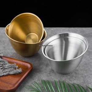 Stainless Steel Golden Salad Bowl