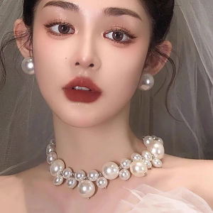 Dây Chuyền Ngọc Trai Cô Dâu Cổ Điển Sang Trọng Cao Cấp Kiểu Dáng Đa Năng Chuỗi Xương Quai Xanh Vòng Cổ Onyx Dành Cho Nữ