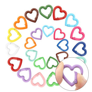 21x2 ตะขอห่วงโลหะหัวใจ 2มม. 25x2 6มม. ตะขอสปริงเกตตะขอกระเป๋าพวงกุญแจ DIY จี้หัวเข็มขัดโซ่ล่ามสุนัข