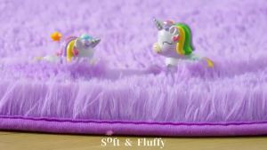 Vikama Rainbow Fluffy Thảm Tròn Mềm Mại Pastel Shag Vòng Tròn Thảm Cho Bé Gái Phòng Ngủ Trang Trí Nhà Chống Trơn Trượt Chống Thấm Nước Mờ Thảm