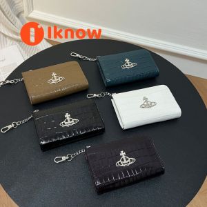 I know Stylish Saturn Design Womens Multi-Functional Keychain Wallet with Zipper - Integrated Card Holder and Coin Purse for Car Keys