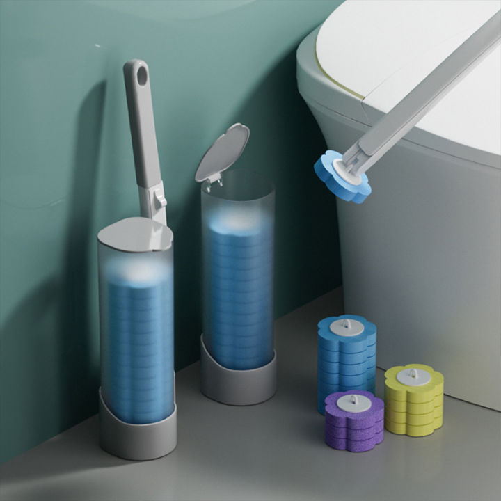 Disposable Toilet Brush, Toilet Bowl Cleaner Brush with 6PCS Toilet Brush Refills, Toilet