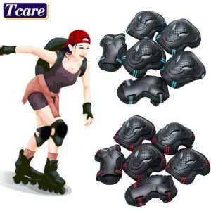 6Pcs/Set Sports Teens & Adult Knee Pads Elbow Pads Wrist Guards Protective Gear for Roller Skating Skateboarding Cycling Sport