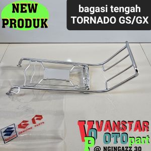 RAK BAGASI TENGAH TORNADO GS GX WARNA CHROME BAHAN FULL BESI TEBAL
