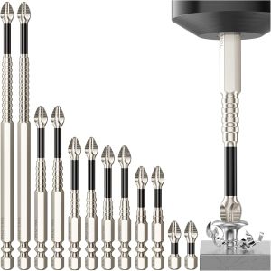 OIMG | High Magnetic Screwdriver Drill Bit Set - 12Pcs K5 Impact Resistant Non Slip Bit Screwdriver Bit Set - 25 50 65 70 90 150mm