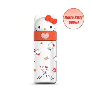 Sanrio | Hello Kitty 500ml Cups Kawaii Sanrio Tour Drinking Cup Kuromi Cinnamoroll Melody Leakproof Outdoor Camping Water Bottles