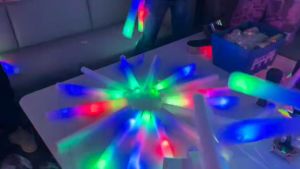 20Pcs Colorful RGB Glow Foam Stick Glow Sticks Dark Light LED Foam Sticks Glow in The Dark Party Luminous Tube Glow Halloween Christmas Party Wedding Decoration