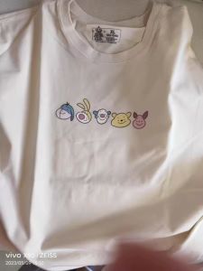 Cartoon Bear Printed Womens Short Sleeved Oversized T-shirt Casual Korean Loose Round Neck Student Summer Clothing