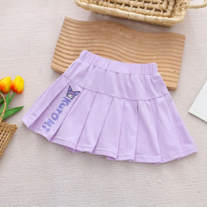 Girls Cotton Lined Mini Skirt School Uniform Plaid Short Skirt Summer Childrens Clothes Anti-Light Walking JK Uniform Skirt