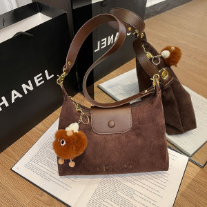 Autumn Winter Deer Skin Velvet Bag Womens Fashionable Versatile Single Shoulder Crossbody Bag Commuting Cloud Shape Bag