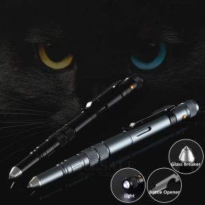 4-In-1 Outdoor Self Defense EDC Pen Tool Portable Tactical Pen Emergency Glass Breaker Flashlight Bottle Opener Gift Box
