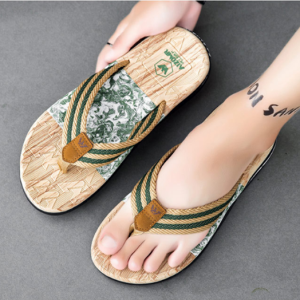 Breathable Mens Thong Slippers Soft Bottom Beach Sandals Anti-Slip Odor-Resistant Outdoor Wearable Cloth Strap Flip Flops