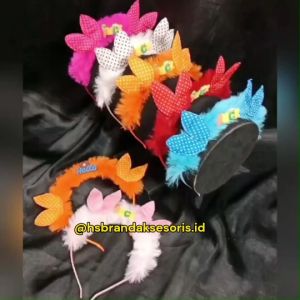 Bando Bulu Telinga Chiby Import / Bando Polkadot Telinga Kelinci / Bando Kuping Korean Style / Bando Pita Elastis / Ribbon Head Bando BBC 5717
