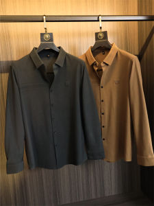 Upgraded Version [Ultra-Fine Corduroy] Comfortable Sanding! Autumn Solid Color Business Casual Lapels Long Sleeves Shirt Men