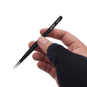 Alat Capit Penjepit Pinset Tweezer Offset Komponen Elektronik Anti Statis Presisi Tinggi