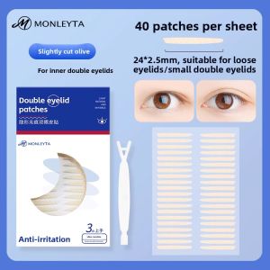 MONLEYTA | Ultra-Invisible Lace Double Eyelid Tape Womens Olive Style Breathable Natural Seamless For Swollen Eyes Water-Activated Adhesive