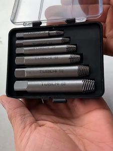 6PCS TUOCHI Damaged Screw Extractor Screw Extractor Set Bolt Remover Screw Drill Bit Extractor Broken Extractor Tools