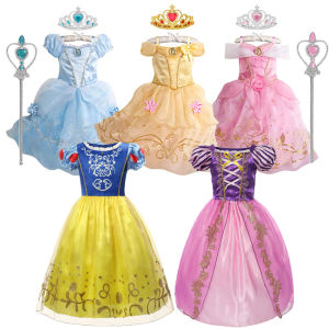 ความงามชุดเจ้าหญิงสาว Rapu-nzal Cinder-elle Aurora ชุดเจ้าหญิงชุด Carnival คริสต์มาสชุดเด็กชุดราตรี