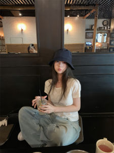 Romantic Angel Versatile Short Sleeve Slim Fit Short T-Shirt Women Summer Cotton round Neck Thin Cotton Top for Commuting