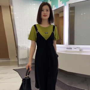 Fake Two Pieces Mid-Length Casual Slim Fit Loose Dress