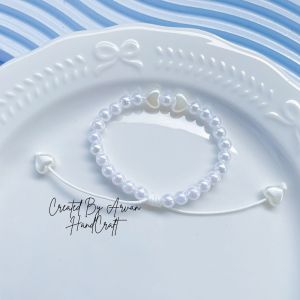 Gelang Mutiara Persahabatan // Gelang Tali Persahabatan Model Mutiara Kupu White Series
