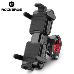 ROCKBROS Motorcycle Bicycle Phone Holder Shockproof 360° Rotation Adjustable Cycling Cellphone Holder Quick Release MTB Road Bike Mobile Phone Mount