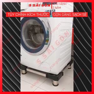 Kệ máy giặt tủ lạnh trụ inox chống rung ồn phù hợp mọi máy giặt - Bảo hành 2 năm