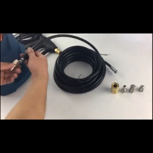 Sewer Jetter Kit 20M 1/4 In High Pressure Drain Cleaning Hose With Rotating Button Nozzle Connectors