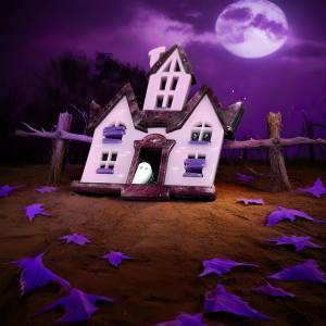 Halloween Creative Haunted House Ghost Pumpkin Lantern Brooch Pin Acrylic Multi-Layer Splicing Holiday Decoration Clothing Bag Accessories Ornaments