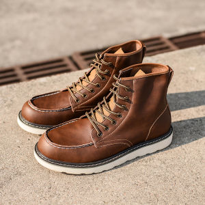 Mens Vintage Leather High Boot Work Boots