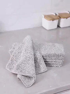 1/10/15pcs Bamboo Charcoal Cleaning Rags Kitchen Microfiber Thicken Wiping Towel Dishclothes