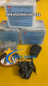 Đèn pin đội đầu DS611 siêu sáng chống nước LED CHÓA ĐÈN 8CM 2 CHẾ ĐỘ SÁNG ÁNH SÁNG TRẮNG VÀ VÀNG